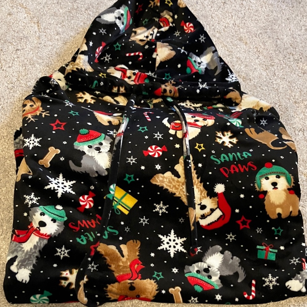 Santa Paws Dog Plush Hoodie M